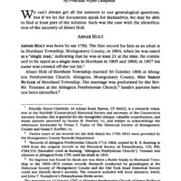 Abner Holt of Montgomery County: A Descendant of Joshua Holt?