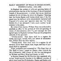 Early Registry of Wills in Bucks County, Pennsylvania: 1684-1693