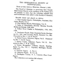 Twenty-Third Annual Report of the Genealogical Society of Pennsylvania, at the Annual Meeting, March 1, 1915