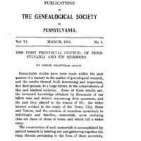 The First Provincial Council of Pennsylvania and Its Members