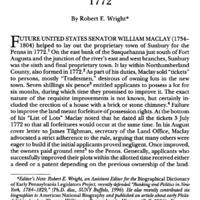 Thirty-two Sunbury Lot Applicants and Their Several Occupations, 1772