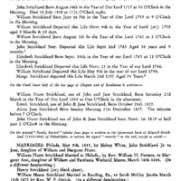 Strickland of Philadelphia Family Record