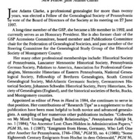 Announcing New Fellow: Jane Adams Clarke