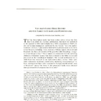 Van Aken Family Bible Record and the Family in Europe and Pennsylvania