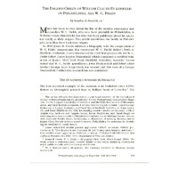 The English Origin of William Claude Dukenfield of Philadelphia, Aka W. C. Fields