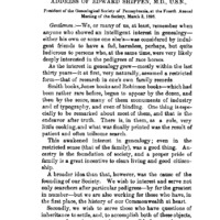 Address of Edward Shippen, M.D., U.S.N.