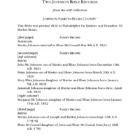 Two Johnson Bible Records