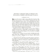 The Family of Benjamin Mecom of Boston and Philadelphia, Nephew of Dr. Benjamin Franklin