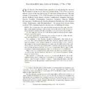 Election Returns, Lists of Voters, 1776-1790