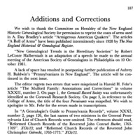 Additions and Corrections