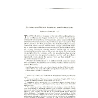 Glentworth-Wilson Additions and Corrections