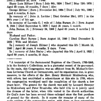 Pennsylvania Gravestone Inscriptions. St. Peter'S Lutheran Congregation, Barren Hill, Montgomery County.