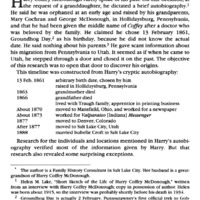 Connecting Harry Coffey McDonough of Utah to the McDonoughs of Hollidaysburg, Blair County