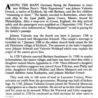 The Descendants of Johann Valentin Grosch