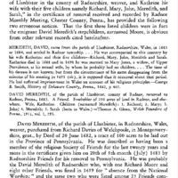 David Meredith of Radnor, Chester County, and of Plymouth, Philadelphia County, Penna., and His Step-Children Surnamed Moore