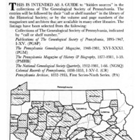 A Genealogist's Guide to Pennsylvania Records