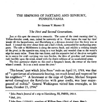 The Simpsons of Paxtang and Sunbury, Pennsylvania: the First and Second Generations