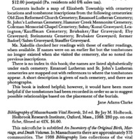 Grave Undertakings, Vol. 1, Elizabeth Township, Lancaster Co., PA.