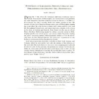 Peter Kock of Karlskrona, Sweden; Curasao; and Philadelphia and Chestnut Hill, Pennsylvania