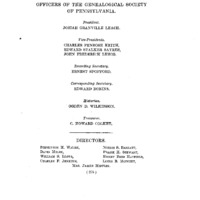 Officers of the Genealogical Society of Pennsylvania
