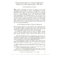 Marriages Recorded at St. George's Methodist Episcopal Church, Philadelphia, 1789-1817