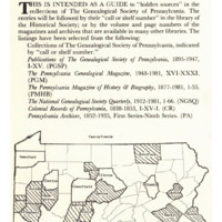 A Genealogist's Guide to Pennsylvania Records
