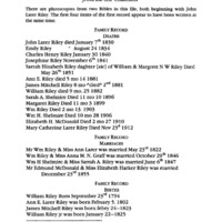 Riley Family Records