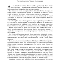 Editor's Notes: Things Changed, Things Unchanged