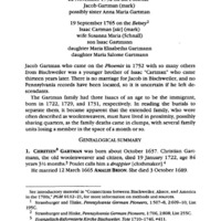 Gartman of York County from Bischweiler in 1752 and 1765