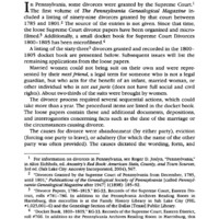 Divorces by the Pennsylvania Supreme Court, 1785-1815