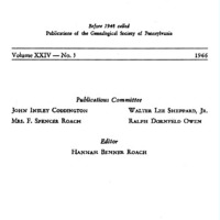 The Pennsylvania Genealogical Magazine