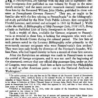 Post-Revolutionary Arrivals at the Port of Philadelphia