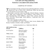 County of Philadelphia School Children Enumerations