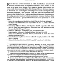 The Family of Robert McCune of Cumberland County