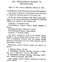 Twenty-Fourth Annual Report of the Genealogical Society of Pennsylvania