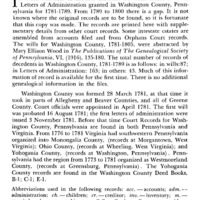 Washington County, Pennsylvania Intestate Records 1781-1789