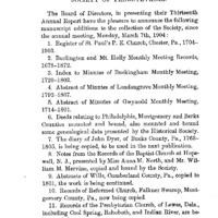 Thirteenth Annual Report of the Board of Directors of the Genealogical Society of Pennsylvania