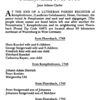 Emigrants From Hesse, Germany Who Left One After Another For Pennsylvania, 1748-1766
