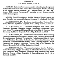 Genealogical Accessions by the Genealogical Society and The Historical Society of Pennsylvania, 1985