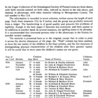 Midwife's Records, 1816-1828 Montgomery County