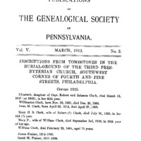 Inscriptions from Tombstones in the Burial-Ground of the Third Presbyterian Church, Southwest Corner of Fourth and Pine Streets, Philadelphia
